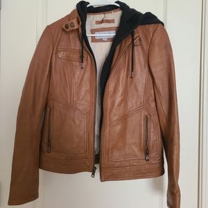 Brown leather jacket